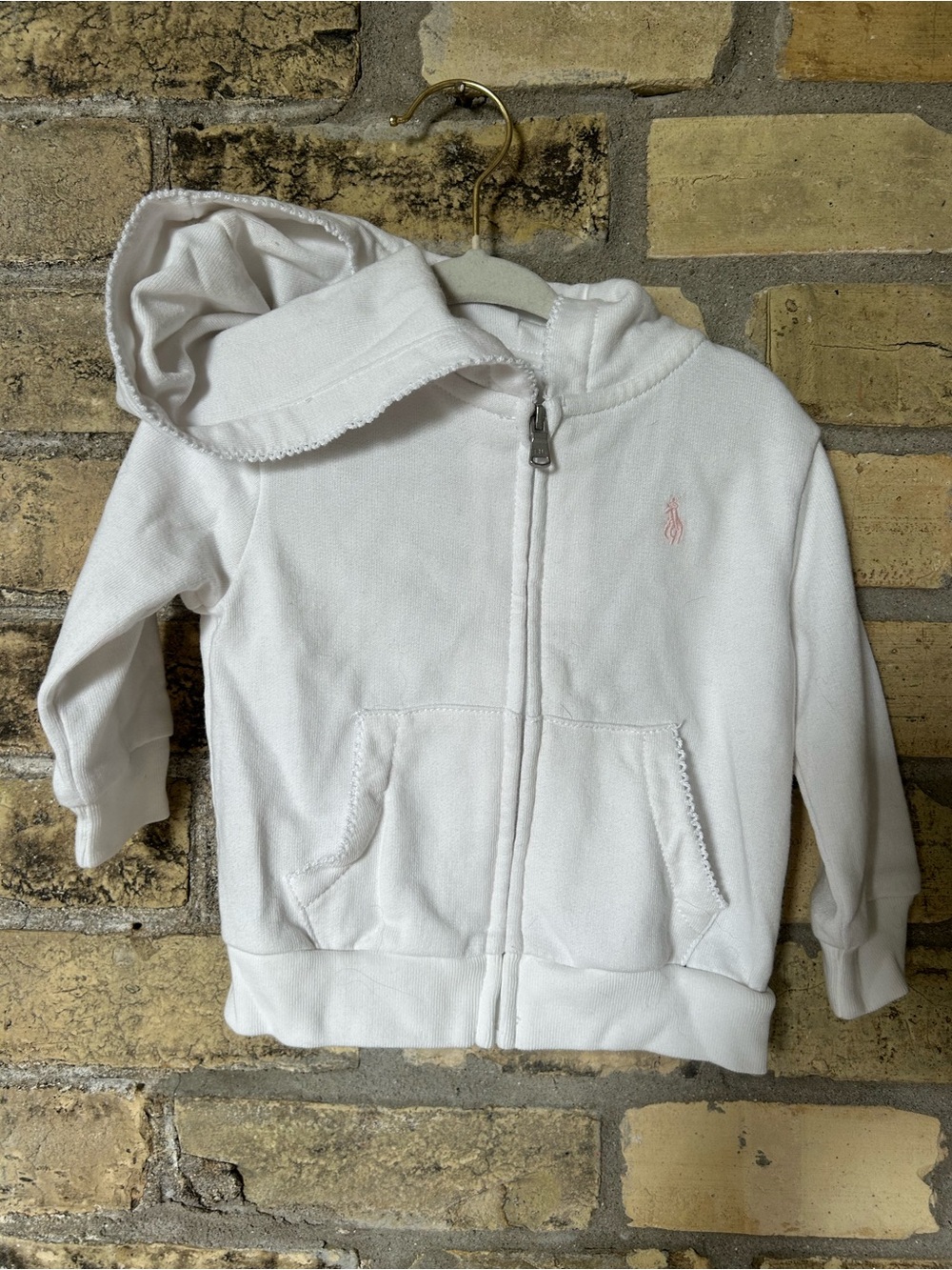 Ralph Lauren Baby 9M White Hooded Zip-Up Sweatshirt & Joggers for Baby